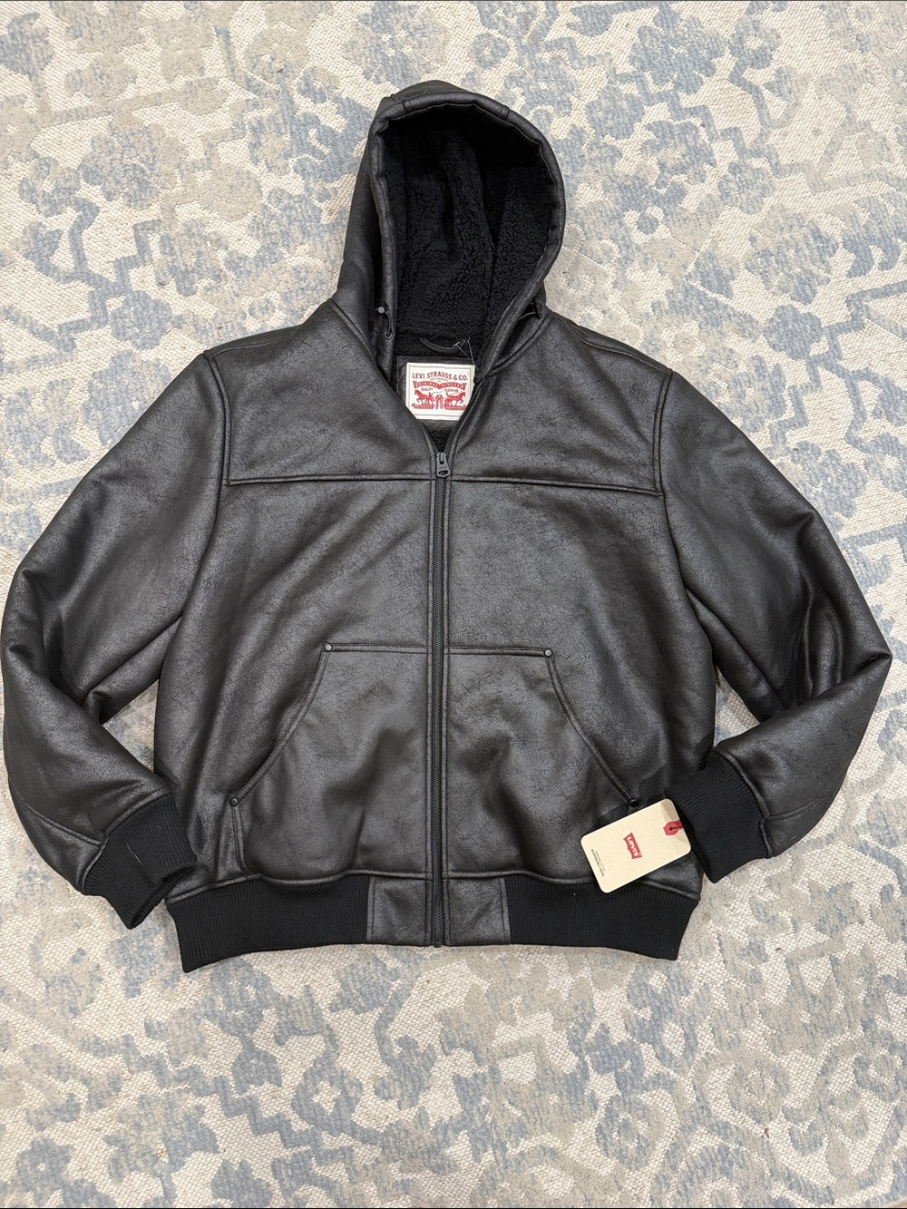 Levi's Buffed Cow Faux Leather Hoody Bomber